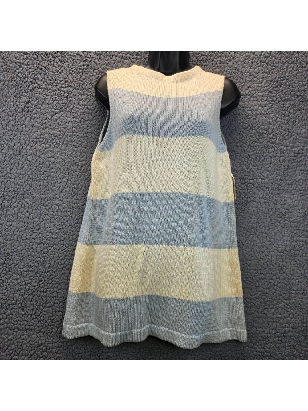 Cutter & Buck Striped Sweater Dress M Cream Colorblock Retro Preppy Minimalist